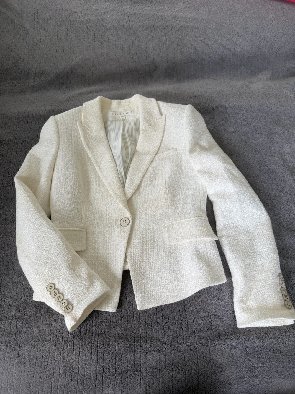 Veronica Beard Cream Woodley Blazer Size 4